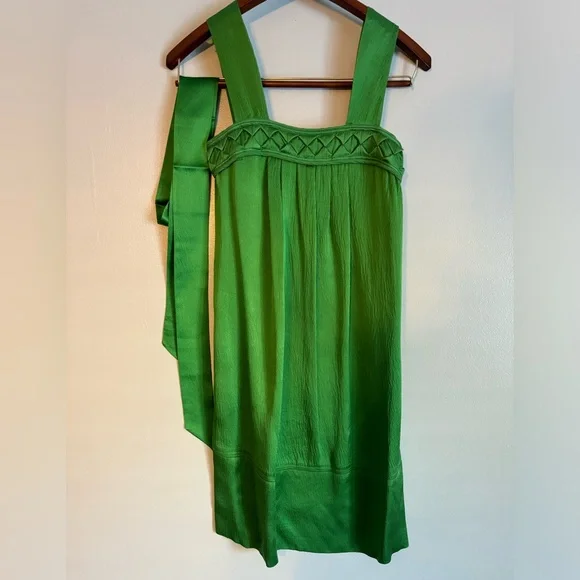 slim fit dress slacks Banana Republic Emerald Green Silk-Blend Shift Dress